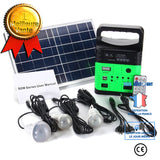 TD® Kit Système Générateur Solaire Panneau 10W 6V + 3 Ampoules USB Chargeur Pr Téléphone Camping Extérieur Vert