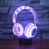 TD® Casque forme 3D lumière interrupteur tactile coloré télécommande 3D lumière tactile 3D veilleuse atmosphère lampe de table