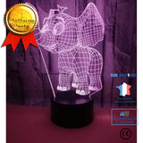 TD® Lampe optique poser décoratif tactile 7 couleurs illusion optique - modèle panda - faible consommation câble USB ou 3 piles AAA