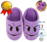 TD® Chaussons en Paire 36/37 Violet jaune Peluche-Pantoufles/ Cadeau de Noel homme Femme-paire