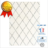 TD® Couverture de chambre à coucher de salon doux et simple de tapis de diamant noir et blanc moderne et simple