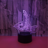 TD® Turtle 3D Night Light Acrylique Visual Stereo Light 3D Led Atmosphère Gradient Coloré Petite Lampe De Table