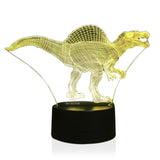 TD® Lampe optique poser décoratif tactile 7 couleurs illusion optique modèle dinosaure - faible consommation câble USB ou 3 piles AA