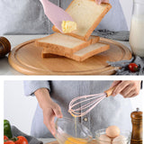 TD® Manche en bois avec ustensiles de cuisine en silicone rose Ensemble de 11 pièces anti-brûlure et résistance aux hautes températu