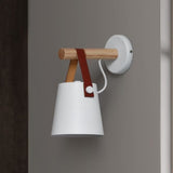 TD® Applique Murale Led En Bois Lit Lampe De Chevet Veilleuse Moderne Abat-jour Nordic Décor à La Maison (noir)