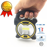 TD® Lampe de poche éclairage campement pêche randonnée luminaire de poche alimentation pile 18650 lumière LED de poche nocturne jaun