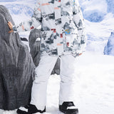 TD® Ensemble de combinaison de ski pour enfants hiver coupe-vent éclaboussures d'eau chaud vêtements de ski épaissi taille:M