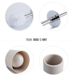 TD® Kit de nettoyage ultra higienique Brosse de toilette wc avec support en acier inoxydable et nylon anti conrrosion antibacterien