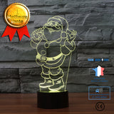 TD® Décoratif USB Santa Claus 7 Couleurs Télécommande Illusion Optique Veilleuse 3D Visualisation Tableau Bureau Lampes 3D Glow LED