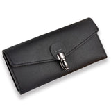 TD® Portefeuille long en Cuir Pu de Couleur Noir(e) pour Femmes/ Fermeture /Métal Argentée/ Grande capacité /Pochette /Porte-cartes