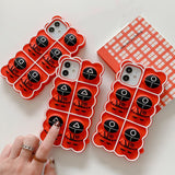 Squid Game Silicone Téléphone Protection Rouge Personnalité Design Couverture Décompression Anti-chute Rouge Homme Téléphone