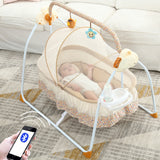 TD® Berceau électrique portable pliable chaise berçante intelligente coaxing berceau mère et bébé fournitures avec moustiquaire
