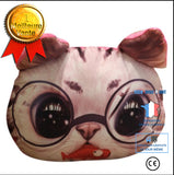 TD® Drôle 3D Cat Imprimer Coussin Coussin créatif mignon poupée en peluche cadeau Home  Coussin pour véhicule  Couleur: pink cat