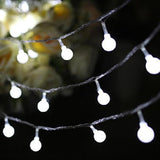 TD® Guirlande Lumineuse LED de batterie de petite boule givrée blanc chaud - 40 Boules - Blanc - 6 m