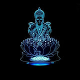 TD® Lampe optique poser décoratif tactile couleurs illusion optique - modèle dieu indien - faible consommation câble USB 3 piles AAA