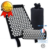 TD® Kit Tapis d'acupression 68 x 42 cm avec Oreiller Portatifs 37x15cm et Un Sac en Coton,Noir/ Sport Fitness tapis