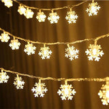 TD® Guirlande Lumineuse LED de Noël Fleur de neige Blanc Chaud Éclairage Lumières Décoratives pour Fête Noël Nouvel an 3M 20LED