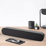 INN® Bureau Echo Wall Strip TF Card U Disk Haut-parleur audio sans fil Bluetooth mobile, cadeau de Noël-noir