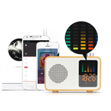 TD® Retro bois couleur sans fil Haut-parleur Bluetooth Radio avec affichage de l'heure ，Haut-parleur de style rétro-jaune