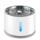 INN® Distributeur d'eau pour animaux à plateau en acier inoxydable, lumière LED, auto-extinction en cas de manque d'eau, prise USB