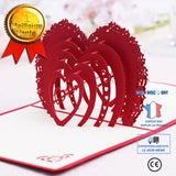 TD® Carte de voeux stéréo 3D coeur à coeur saint valentin amour Confession à la main creux papier sculpture carte de voeux 5pack