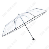 TD® Parapluie trois plis automatique transparent mode portatif extérieur grande surface résistant design élégant unisexe protection