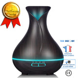 TD® Humidificateur Ultrasonique/Diffuseur Arôme,Huiles Essentielle Purificateur Vaporisateur 400 ml,Pour SPA/Yoga/Maison/Bureau Noir