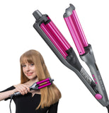 TD® Fer à friser ion négatif à trois tubes tige de rouleau d'oeuf tourmaline céramique double usage cristal liquide trempe tige curl