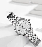 INN® Montre Homme Coffret-Quartz Montre Argent Montre Homme Calendrier Simple Montre D'affaires Montre Festival Cadeau De Vacances