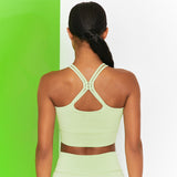 Costume de yoga décontracté couleur unie costume yoga col haut double bandoulière soutien-gorge pantalon serré sport fitness