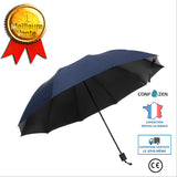 Double parapluie double super grand dix os couverture en vinyle d'affaires parapluie à double usage manuel à trois plis