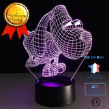 TD® Lampe optique poser décoratif tactile 7 couleur illusion optique - modèle petit chien - faible consommation câble USB 3 piles AA