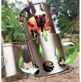 Barbecue réchaud extérieur pique-nique pique-nique charbon de bois domestique avec poignée réchaud à charbon portable antiadh