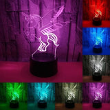 TD® Lampe optique poser décoratif tactile couleur illusion optique - modèle bébé licorne - faible consommation câble USB 3 piles AAA