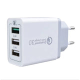 INN® Chargeur standard européen QC3.0 Charge rapide Tête de charge 3USB 2.4A Adaptateur de charge rapide QC3.0 à trois ports