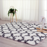 TD® GOGOLOVING Tapis De Salon Shaggy - Peluche Modèle De Gourde Blanche -160 X 230cm