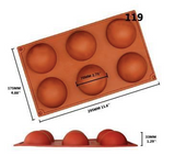 TD® Moule 6 Demi-Sphères en Silicone/ Plat à Four en Silicone Anti-dérapants Très Résistant, Gâteau de Cuisson/Congélation