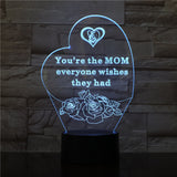 TD® Amour amour vision stéréo coloré 3D veilleuse chevet LED lampe à brancher créative mère parcelle cadeau
