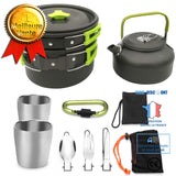 TD® Casseroles en plein air ensemble ustensiles de cuisine légers pot compact casserole bols pour le camping