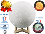 TD® 20cm Lampe de lune, lumière de lune 3D 16 couleurs avec support, lampe au clair de lune à télécommande tactile veilleuse à la ma
