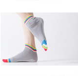 TD® Chaussettes, chaussettes de yoga, chaussettes antidérapantes à cinq doigts, sports de yoga, chaussettes de fitness grises, une p