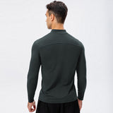 Sweat-shirt fitness homme automne/hiver fitness manches longues séchage rapide basket-ball running sportswear demi-zip sweat-