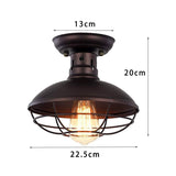 TD® Style rétro ménage fer art plafonnier lampe à vent industrielle porche allée couloir lampe-22,5 * 20 cm / 60 W