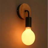 TD® Lots de 2 Appliques Murales Rétro en Bois Lampe Murale Noir E27