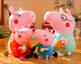 TD® 4pcs La famille Paige a quatre jouets en peluche Jouets en peluche famille Peppa Pig ultradoux – Lot de 4 poupées
