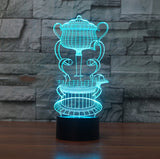 TD® 3D Lampe Illusion Optique Led Veilleuse 3D Lampe 7 Couleur Led Lampes De Nuit Pour Les Enfants Touchent Led Table Usb Lampara La