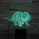 TD® Décoratif USB Dinosaure 7 Couleurs Télécommande Illusion Optique Veilleuse 3D Visualisation Tableau Bureau Lampes 3D Glow LED La