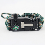 Outil de survie Boussole Flintstone Bracelet réglable Survie en plein air Détresse Corde à main d'urgence Sports plein air Al