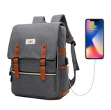 TD® Sac à Dos Ordinateur Portable PC Imperméable Laptop Backpack Daypack en Tissu avec Pris USB Gris 15.6pouces