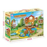 TD® Ensemble de piste  maison d'arbre de jouet de maison de jeu pour enfants,jouet de construction de scène de maison à plusieurs ét